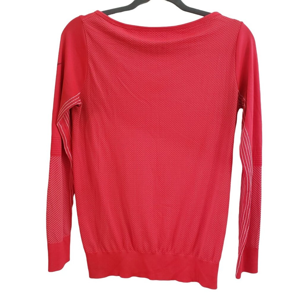 Nike Dri-Fit Womens Athletic Top Long Sleeve Orange Size S - Picture 2 of 5